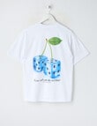 No Issue Dice Cube Box Fit Tee Short Sleeve, White product photo View 02 S