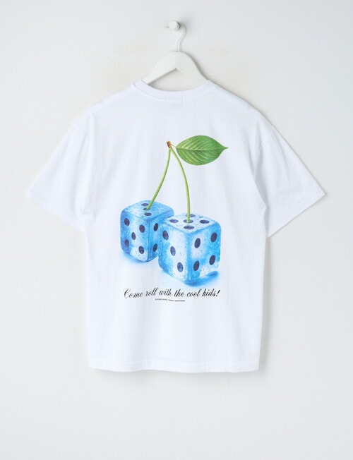 No Issue Dice Cube Box Fit Tee Short Sleeve, White product photo View 02 L