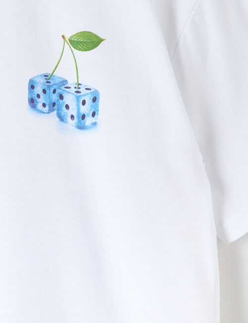No Issue Dice Cube Box Fit Tee Short Sleeve, White product photo View 03 L