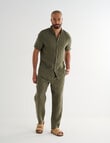 Gasoline Short Sleeve Linen Shirt, Khaki product photo View 03 S