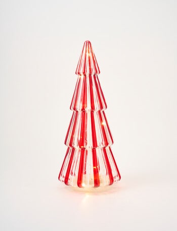 Christmas Shop LED Striped Glass Tree Decor, Large product photo