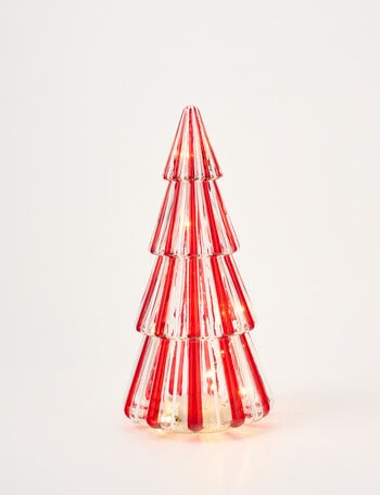 Christmas Shop LED Striped Glass Tree Decor, Small product photo