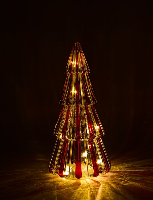 Christmas Shop LED Striped Glass Tree Decor, Small product photo View 02 L