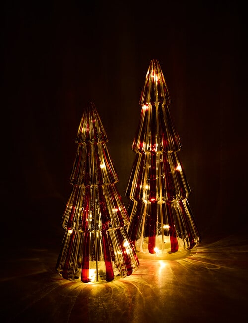 Christmas Shop LED Striped Glass Tree Decor, Small product photo View 06 L