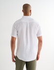 Gasoline Short Sleeve Linen Shirt, White product photo View 02 S