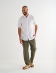 Gasoline Short Sleeve Linen Shirt, White product photo View 03 S