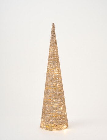 Christmas Shop LED Woven Gold Tree Decor, Small product photo