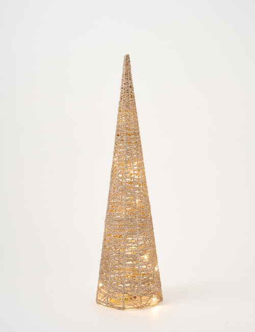 Christmas Shop LED Woven Gold Tree Decor, Small product photo
