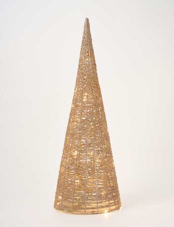 Christmas Shop LED Woven Gold Tree Decor, Large product photo
