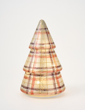 Christmas Shop LED Plaid Frosted Glass Tree D&eacute;cor product photo