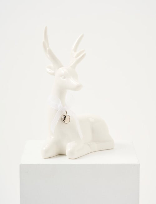 Christmas Shop Ceramic Deer, Sitting product photo