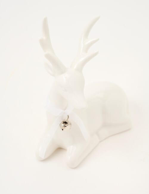 Christmas Shop Ceramic Deer, Sitting product photo View 02 L