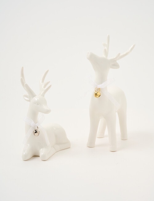 Christmas Shop Ceramic Deer, Sitting product photo View 04 L