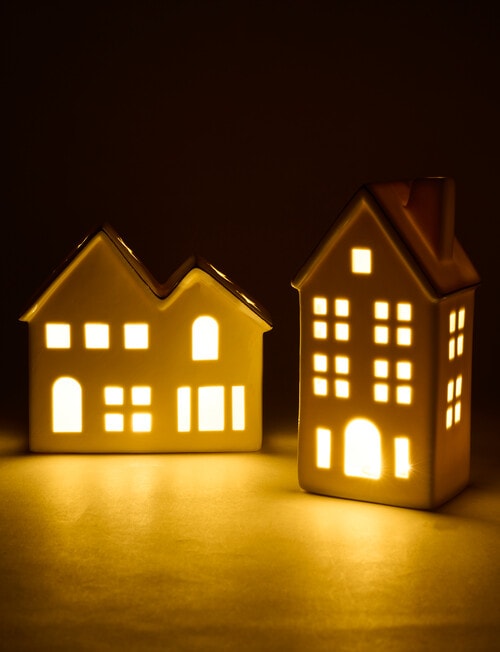 Christmas Shop LED Ceramic Star House, Tall product photo View 06 L