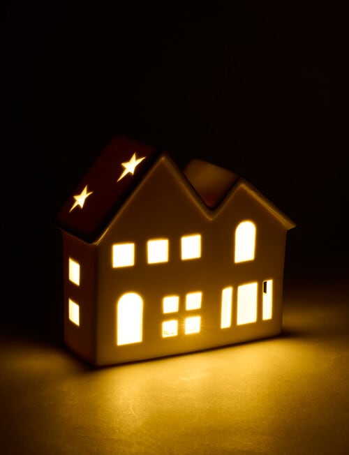 Christmas Shop LED Ceramic Star House, Wide product photo View 02 L