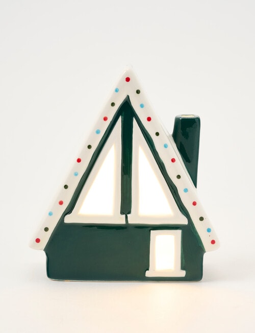 Christmas Shop LED A Frame House, Tall, Green product photo