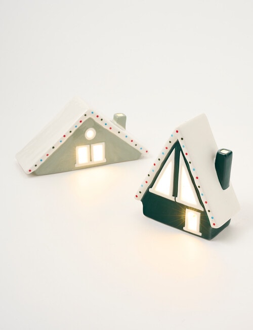 Christmas Shop LED A Frame House, Tall, Green product photo View 05 L