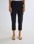 Ella J Bengaline Classic Crop Pant, Black product photo