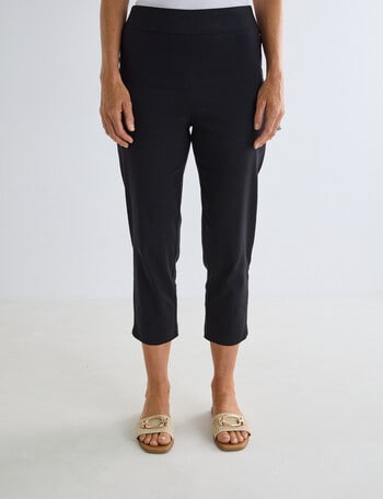 Ella J Bengaline Classic Crop Pant, Black product photo
