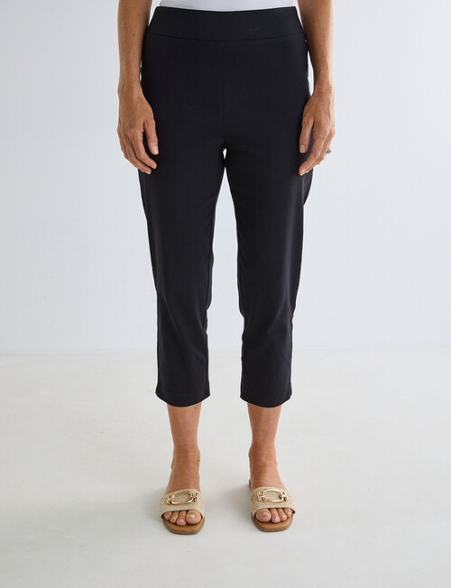 Ella J Bengaline Classic Crop Pant, Black product photo