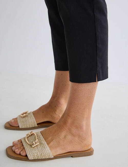 Ella J Bengaline Classic Crop Pant, Black product photo View 03 L