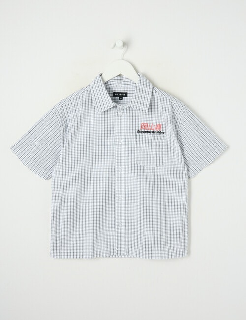 No Issue Check Box Fit Short Sleeve Shirt, White product photo View 03 L