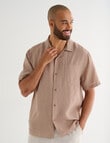 Gasoline Short Sleeve Linen Shirt, Taupe product photo View 04 S