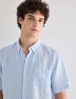 Gasoline Stripe Linen Shirt, Light Blue product photo View 05 S