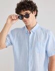 Gasoline Stripe Linen Shirt, Light Blue product photo View 06 S