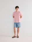Gasoline Mini Stripe Linen Shirt, Pink Stripe product photo View 03 S
