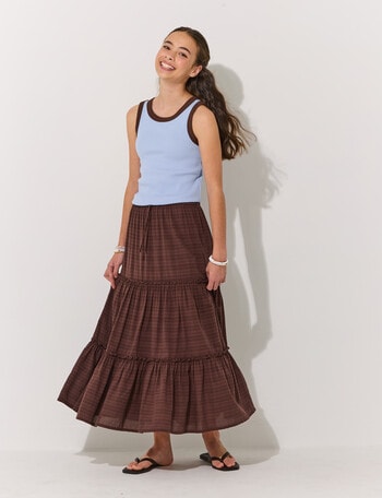 Switch Emma Rib Singlet, Cornflower & Chocolate product photo