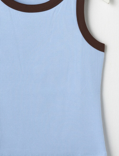 Switch Emma Rib Singlet, Cornflower & Chocolate product photo View 02 L