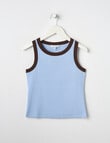 Switch Emma Rib Singlet, Cornflower & Chocolate product photo View 03 S
