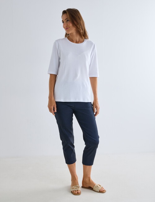 Ella J Bengaline Classic Crop Pant, Washed Navy product photo View 03 L