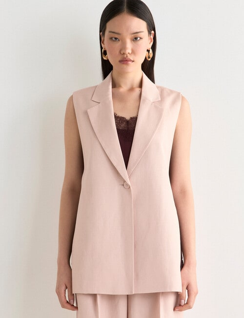 State of play Lloyd Sleeveless Lyocell Blend Blazer, Rose Quartz product photo View 05 L