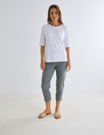 Ella J Bengaline Classic Crop Pant, Sage product photo