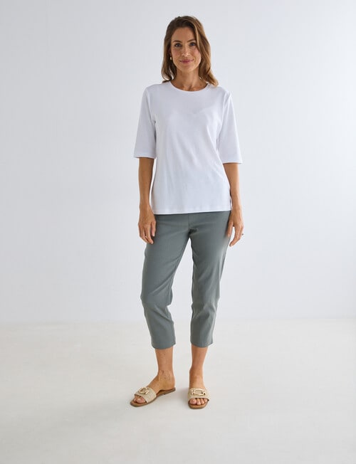 Ella J Bengaline Classic Crop Pant, Sage product photo