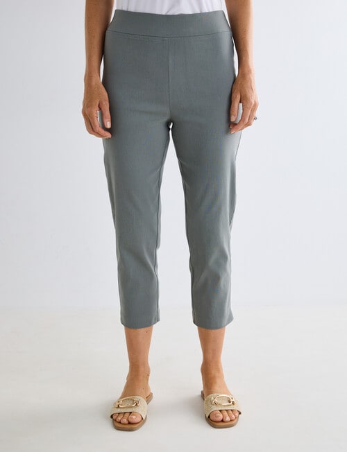 Ella J Bengaline Classic Crop Pant, Sage product photo View 02 L