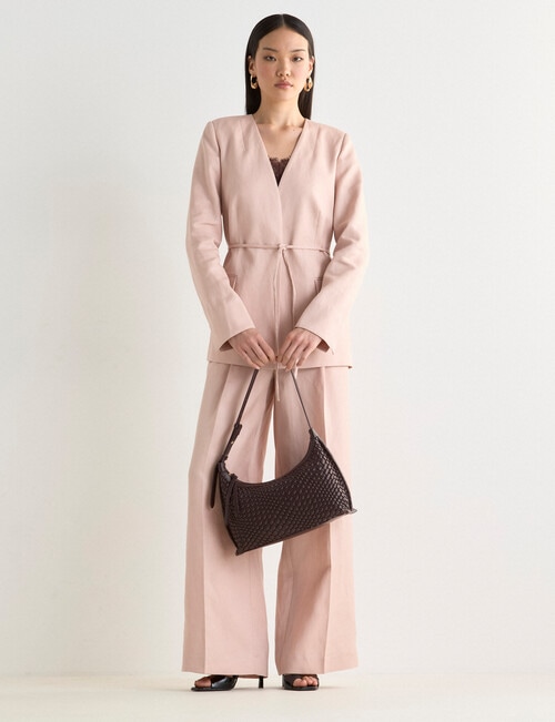 State of play Arcadia Collarless Lyocell Blend Blazer, Rose Quartz product photo View 03 L