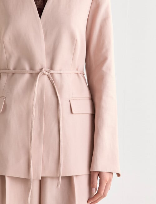 State of play Arcadia Collarless Lyocell Blend Blazer, Rose Quartz product photo View 04 L