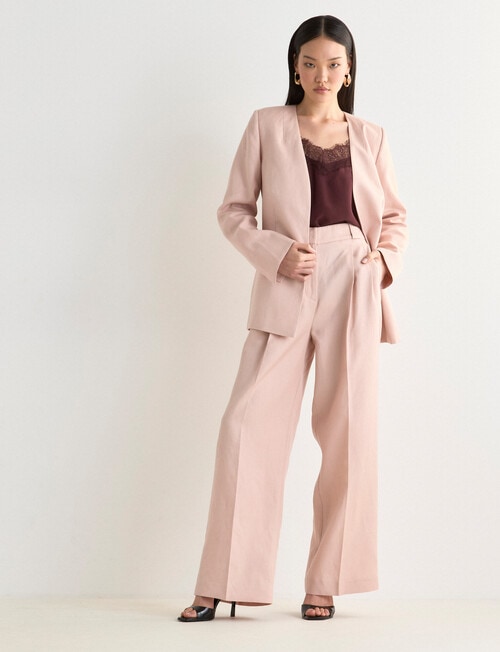 State of play Arcadia Collarless Lyocell Blend Blazer, Rose Quartz product photo View 05 L