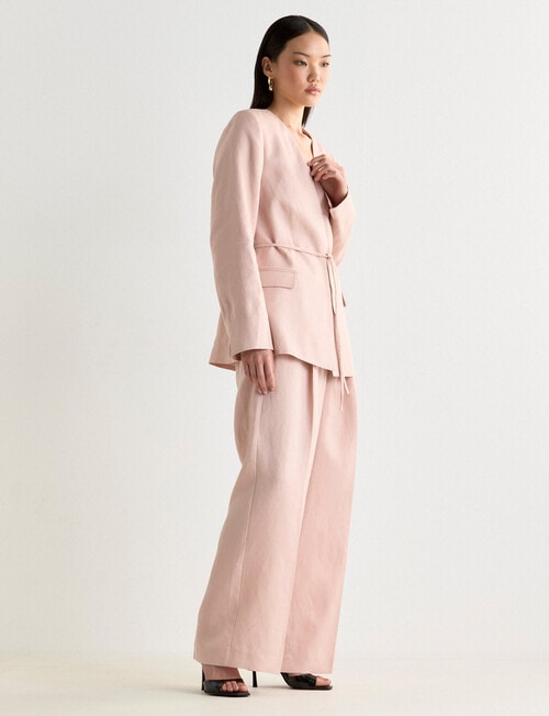 State of play Arcadia Collarless Lyocell Blend Blazer, Rose Quartz product photo View 07 L