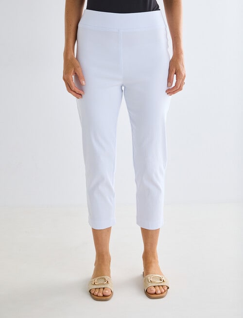 Ella J Bengaline Classic Crop Pant, White product photo