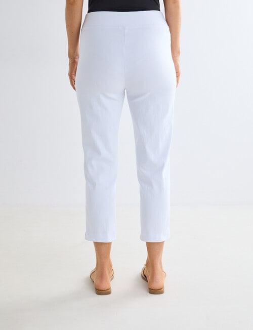 Ella J Bengaline Classic Crop Pant, White product photo View 02 L