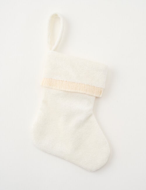 Christmas Shop DE Velvet Mini Stocking, Snow product photo