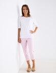 Ella J Bengaline Classic Crop Pant, Pale Pink product photo