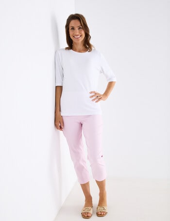 Ella J Bengaline Classic Crop Pant, Pale Pink product photo
