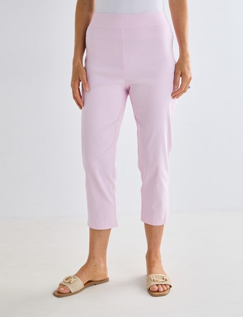Ella J Bengaline Classic Crop Pant, Pale Pink product photo View 03 L
