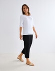 Ella J Bengaline Wide Leg Crop Pant, Black product photo