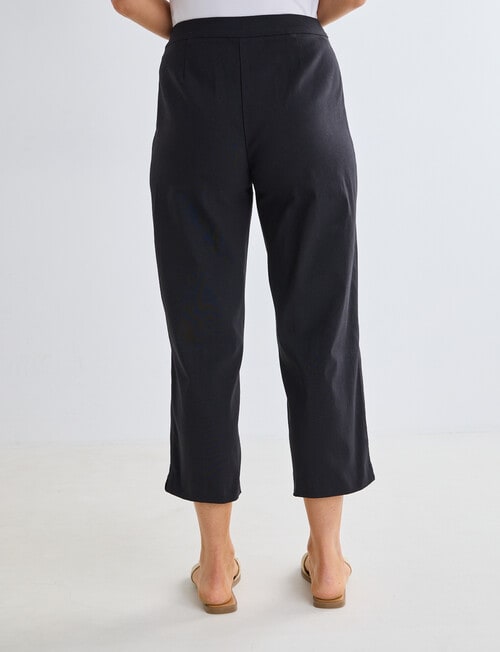 Ella J Bengaline Wide Leg Crop Pant, Black product photo View 02 L
